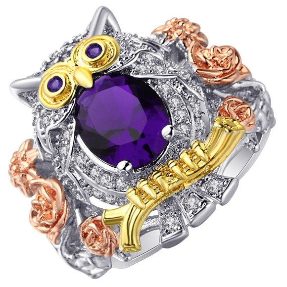 Theia's Jewelers Jewelry - 3 for $30 Women's Fashion Owl Ring Purple Buy 2 get 1 Free Statement Jewelry